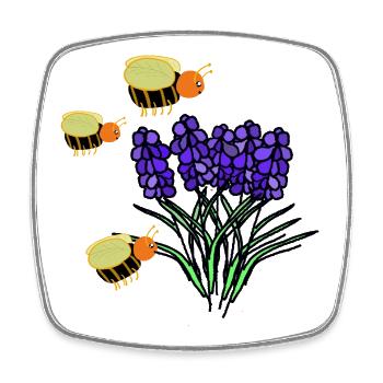 Bienen Insekten Blumen Natur Kinder - Viereckiger Kühlschrankmagnet - Weiß - Vorne