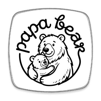 Daddy Bear - Square fridge magnet - white - Front