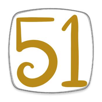 51 - Viereckiger Kühlschrankmagnet - Weiß - Vorne