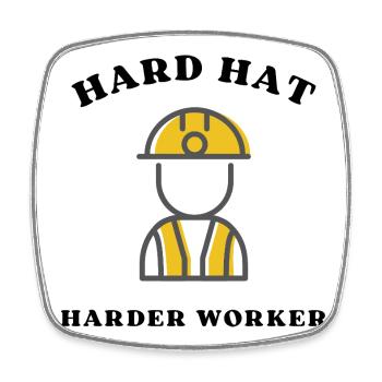 Construction Site Hero Silhouette - Square fridge magnet - white - Front