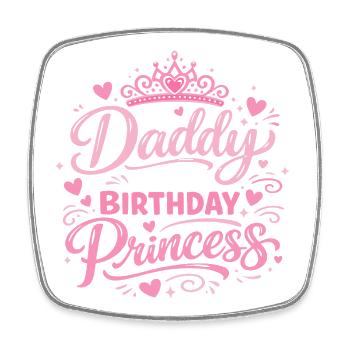 Papa de l’anniversaire Princesse Vater Geburtstag De - Magnet carré - blanc - Devant