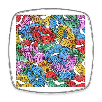 Colorful kisses - Square fridge magnet - white - Front