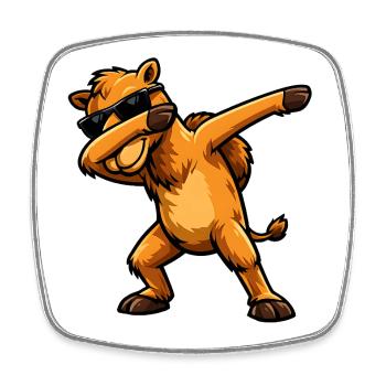 Dabbing Camel - Square fridge magnet - white - Front