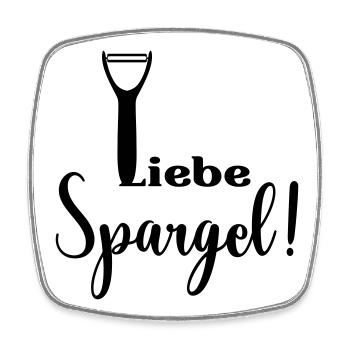 Liebe Spargel Gemüseschäler - Viereckiger Kühlschrankmagnet - Weiß - Vorne