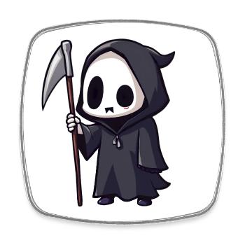 The Grim Reaper - Square fridge magnet - white - Front