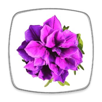 Lila Petunienblüte - Viereckiger Kühlschrankmagnet - Weiß - Vorne