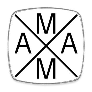 Mama X Cross Monogram Minimalist - Viereckiger Kühlschrankmagnet - Weiß - Vorne