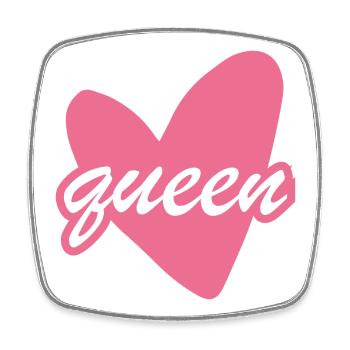 Queen Heart Script Herz Girl - Viereckiger Kühlschrankmagnet - Weiß - Vorne