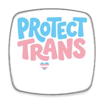 Protect Trans Kids Tee - Square fridge magnet - white - Front