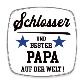 Schlosser Bester Papa Vatertag Geburtstag - Viereckiger Kühlschrankmagnet - Weiß - Vorne