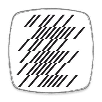 Chevauchement de la grille de lignes diagonales - Magnet carré - blanc - Devant