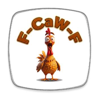 Coq de dessins animés F-Caw | Photos drôles, mode de vie - Magnet carré - blanc - Devant