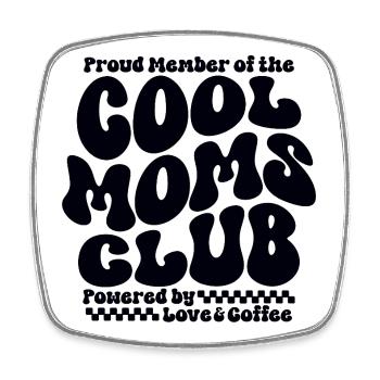 Mama Geschenk Muttertag - Cool Moms Club - Viereckiger Kühlschrankmagnet - Weiß - Vorne