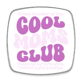 Mama Geschenk Muttertag - Cool Moms Club - Viereckiger Kühlschrankmagnet - Weiß - Vorne