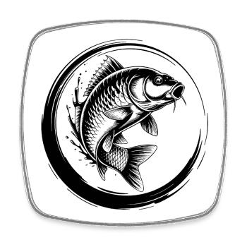 Carp fishing - Square fridge magnet - white - Front