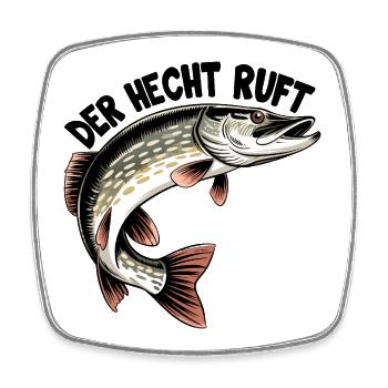 Der Hecht ruft! - Viereckiger Kühlschrankmagnet - Weiß - Vorne