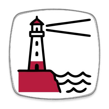 Marine maritime de la Côte du Phare - Magnet carré - blanc - Devant