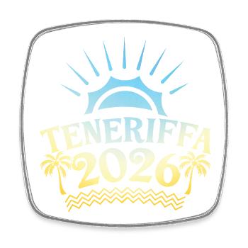 Teneriffa 2026 Bunt - Viereckiger Kühlschrankmagnet - Weiß - Vorne