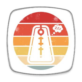Metronom Musik Takt Lustig Largo Retro - Viereckiger Kühlschrankmagnet - Weiß - Vorne