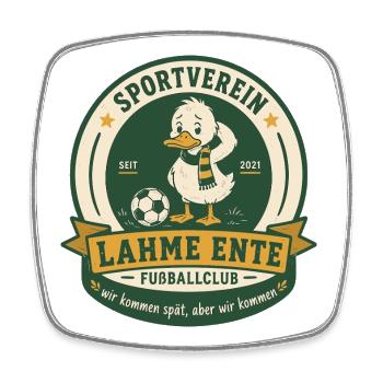 Lahme Ente Fußballclub - Viereckiger Kühlschrankmagnet - Weiß - Vorne