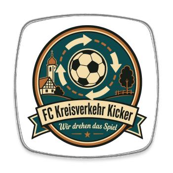 FC Kreisverkehr Kicker - Viereckiger Kühlschrankmagnet - Weiß - Vorne