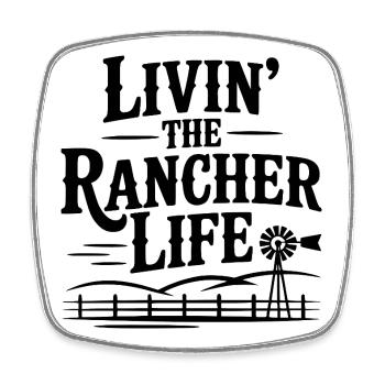 Das Leben als Rancher - Viereckiger Kühlschrankmagnet - Weiß - Vorne
