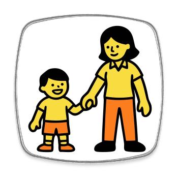 Logo de la main de l’enfant de l’enseignante de maternelle - Magnet carré - blanc - Devant