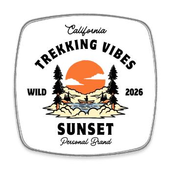 trekking vibes - Magnet carré - blanc - Devant