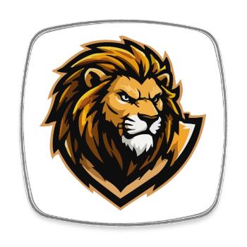 Lion Comic - Square fridge magnet - white - Front