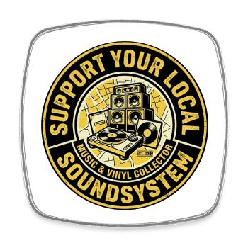 Support Local Music - Square fridge magnet - white - Front