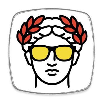 Roman Statue Sunglasses Ancient Art - Square fridge magnet - white - Front