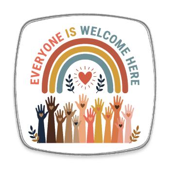 LBGTQIA+ Safe Space Pride Month Sticker - Safe Spa - Square fridge magnet - white - Front