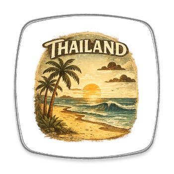 Thailand Tropical Sunset - Viereckiger Kühlschrankmagnet - Weiß - Vorne
