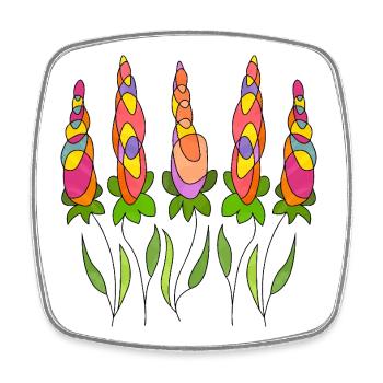 Fleur - Magnet carré - blanc - Devant