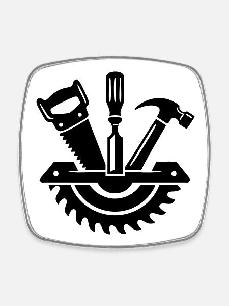 Carpenter Tool – Carpenter Logo - Square fridge magnet - white