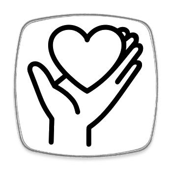 Hand Heart - Square fridge magnet - white - Front