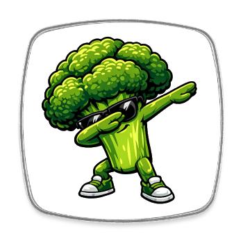 Tamponnement du brocoli - Magnet carré - blanc - Devant
