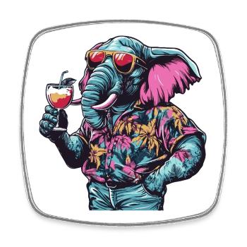 Elephant Comic Summer - Square fridge magnet - white - Front