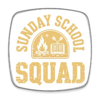 Sunday School Squad - Square fridge magnet - white - Front