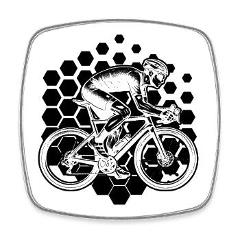 Gift idea for a road bike with road bike - Square fridge magnet - white - Front