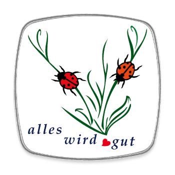 Alles wird gut  - Viereckiger Kühlschrankmagnet - Weiß - Vorne