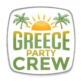 Greece Party Crew - Viereckiger Kühlschrankmagnet - Weiß - Vorne