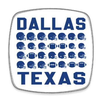 Modèle des casques de football de Dallas Texas - Magnet carré - blanc - Devant