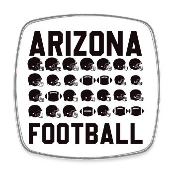 Arizona Football Helmet Mosaic - Square fridge magnet - white - Front