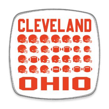 Cleveland Ohio Football-Helme - Viereckiger Kühlschrankmagnet - Weiß - Vorne