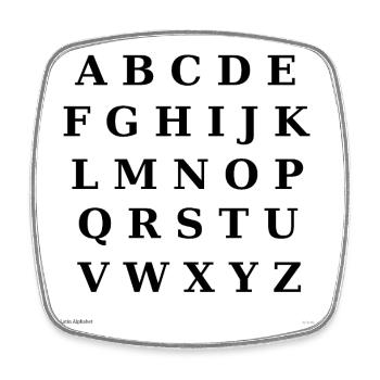 Lateinisches Alphabet (schwarz) - Viereckiger Kühlschrankmagnet - Weiß - Vorne
