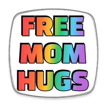 Rainbow Free Mom Hug Tee - Viereckiger Kühlschrankmagnet - Weiß - Vorne