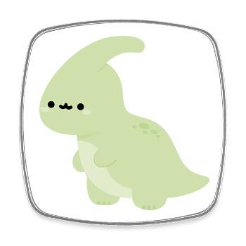 Parasaurolophus Perry - Square fridge magnet - white - Front