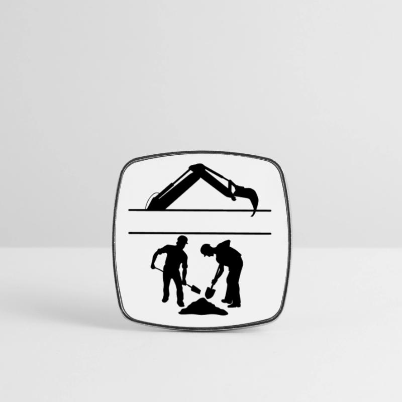 Groundworkers Custom – Digging Team Square fridge magnet