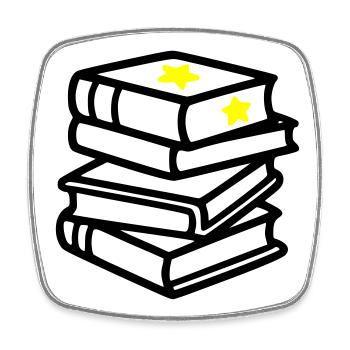 Bücherstapel Stern Fantasy Lesen Buchclub - Viereckiger Kühlschrankmagnet - Weiß - Vorne